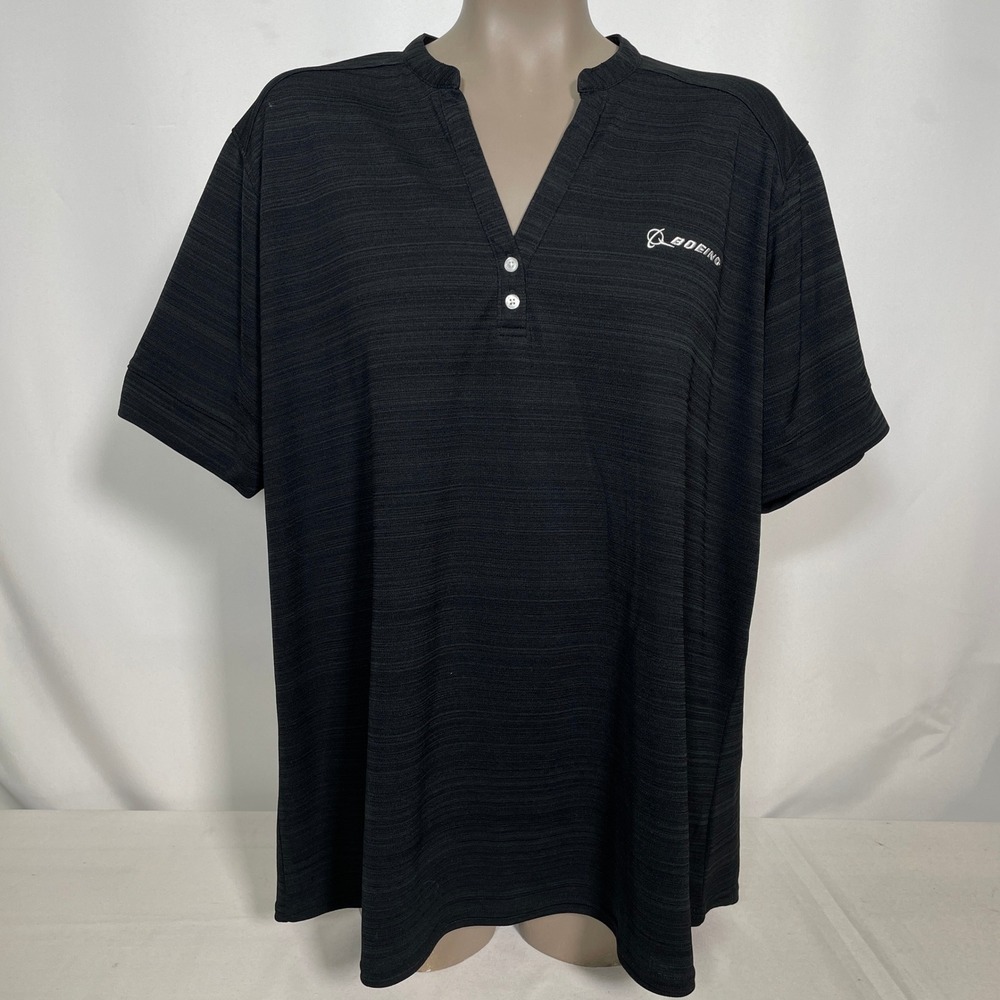 Boeing Aviation Vansport Black Space Dye Employee Polo Shirt Women's 3X